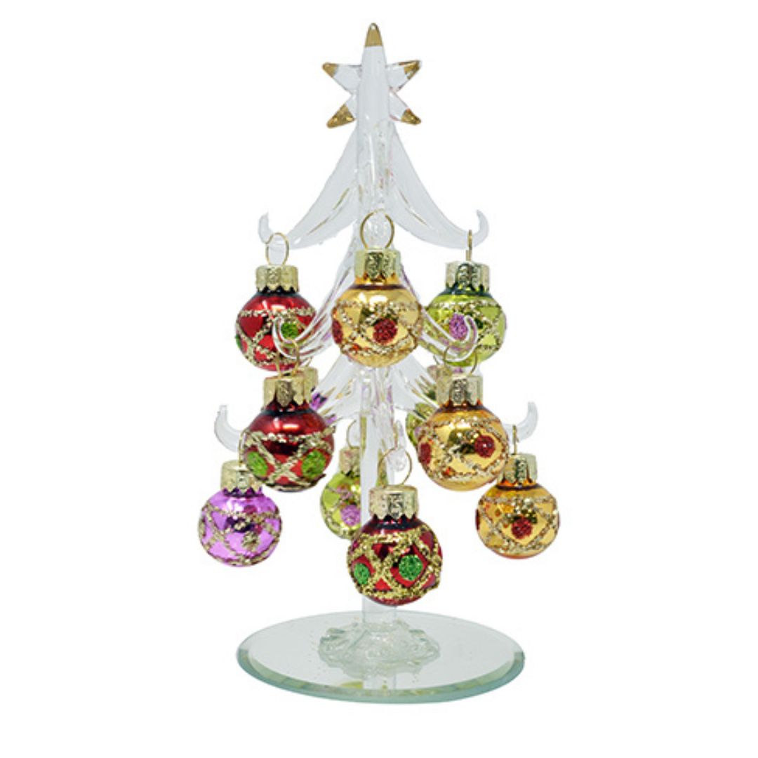 Glass Tree 6in w/ Ornaments